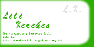 lili kerekes business card